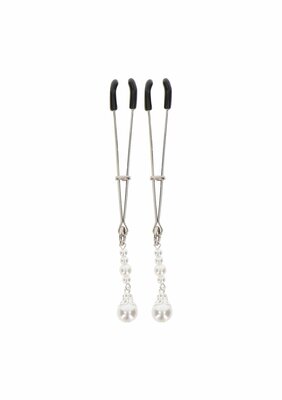 Tweezers With Pearls - Silver