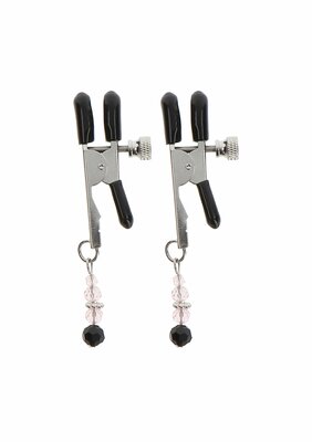 Adjustable Clamps With Beads - Silver
