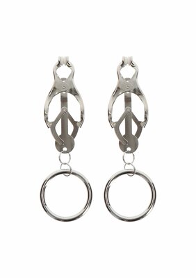 Butterfly Clamps With Ring - Silver
