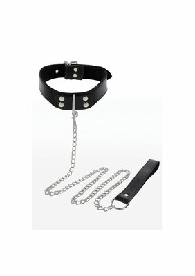 Elegant Collar and Chain Leash - Black