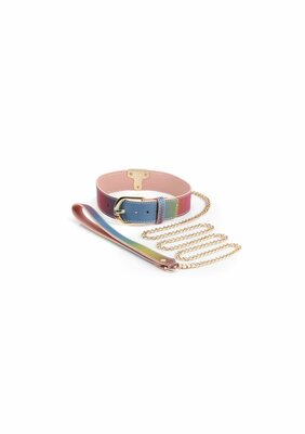 Spectra Bondage Collar & Leash - Rainbow