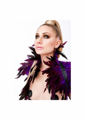 Feather Shoulder Wrap - Purple