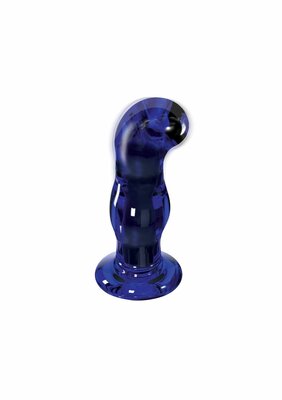 Gleaming Vibrating Glass Plug - Blue