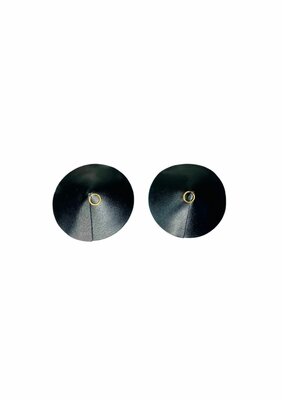 PU Leather Nipple Covers Ring - Gold