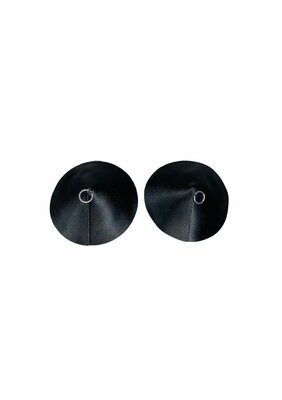 PU Leather Nipple Covers Ring - Silver