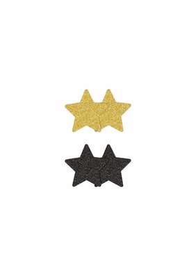Pasties Glitter Stars 2 Pair - Black