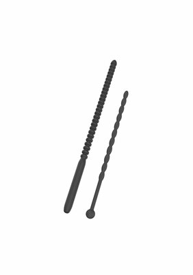 Ribbed Penis Dilator Set 2 pcs - Black