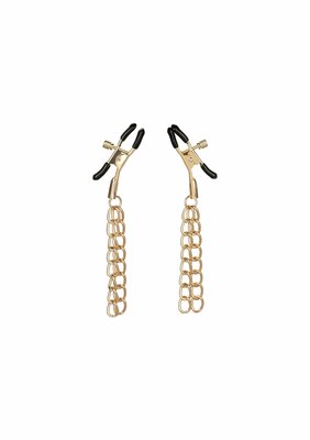 Ride Em Denim Nipple Clamps - Gold