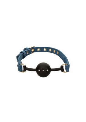Ride Em Denim Ball Gag - Blue