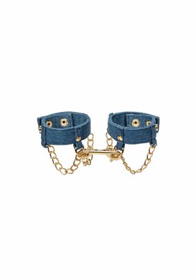 Ride Em Denim Wrist Cuffs - Blue