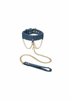Ride Em Denim Collar + Leash - Blue