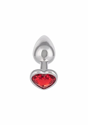 Jewel Small Ruby Heart Plug - Red