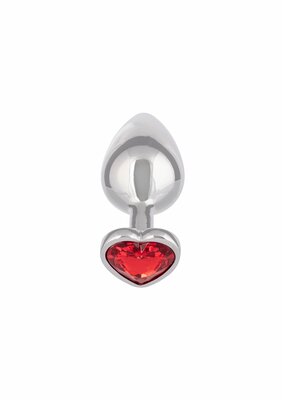 Jewel Large Ruby Heart Plug - Red