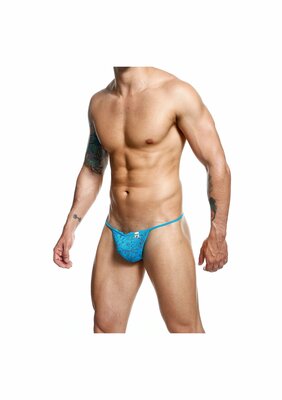 Lace Thong - Aqua - S/M