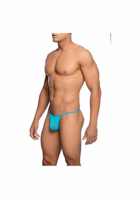 MOB Sheer T-Back Thong - Aqua - L/XL