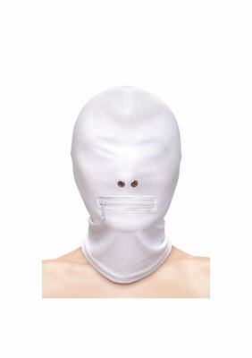 Zippered Mouth Hood - White