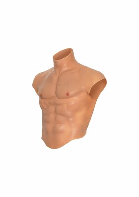 Silicone Torso Pecs and Abs - Light skin tone