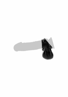 Penis Ring with Scrotum Holder - Black