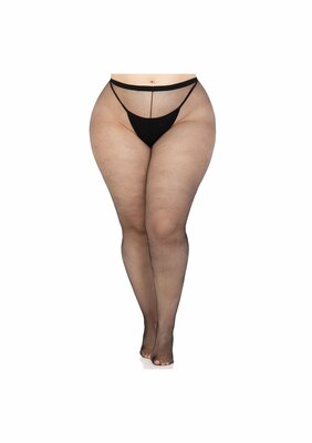 Spandex micro net tights + - Black