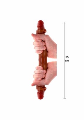 Silicone Foreskin D-Dong 35 cm - Caramel skin tone