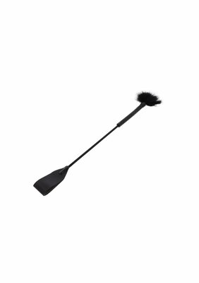 Crop Whip & Feather Tickler - Black