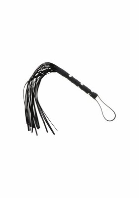 Short Studded Flogger Whip - Black