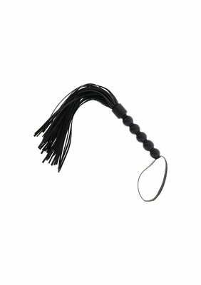 Short Beaded Flogger Whip - Black