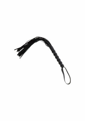 Long Beaded Flogger Whip - Black