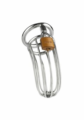 The Man Slut Cock Cage - Silver