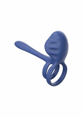 Couples Slimline Vibrator Ring - Blue