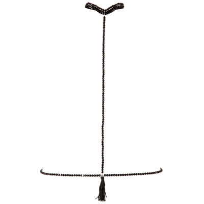 Halsband met ketting - Zwart