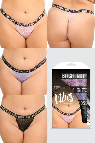 Image of Bitch 3-Pack Strings - Curvy