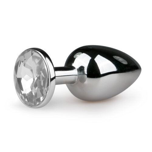 Image of Metalen buttplug met transparante diamant