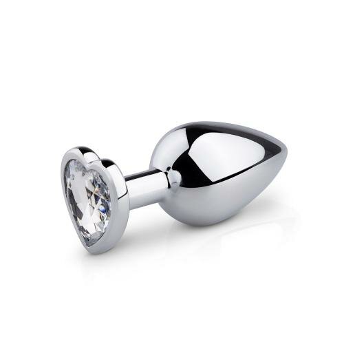 Metalen buttplug met hartje zilverkleurig