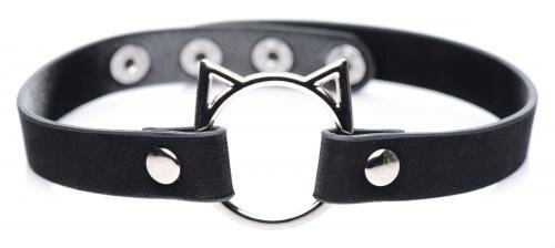 Image of Kinky Kitty Ring Slim Choker - Zwart