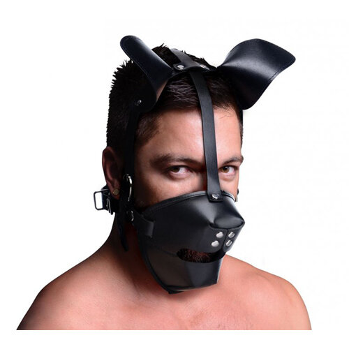 Image of Puppy Play Masker Met Ballgag - Zwart