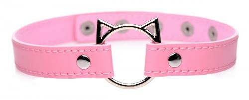 Image of Kinky Kitty Ring Slim Choker - Roze