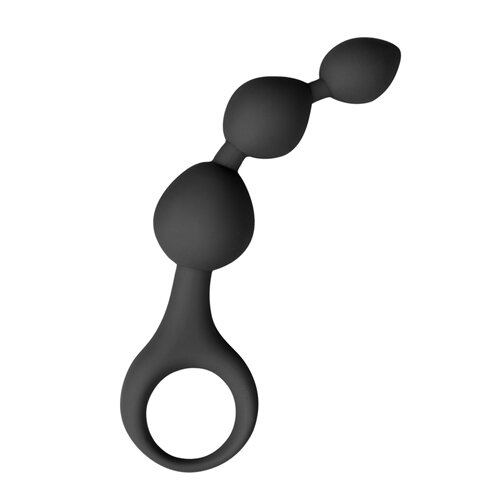 Image of Siliconen anale kralen dildo - zwart
