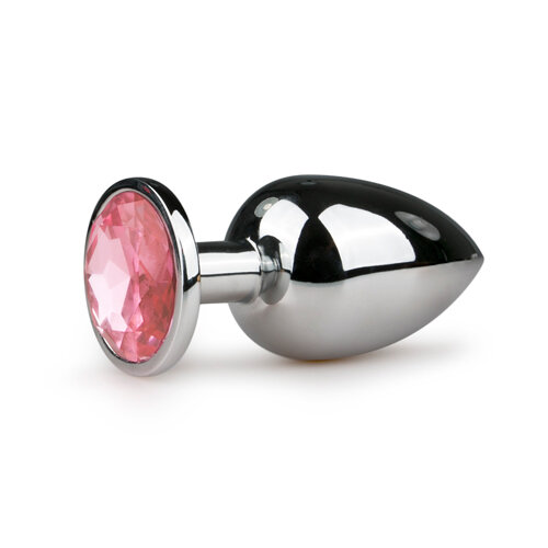 Image of Metalen buttplug met roze steen