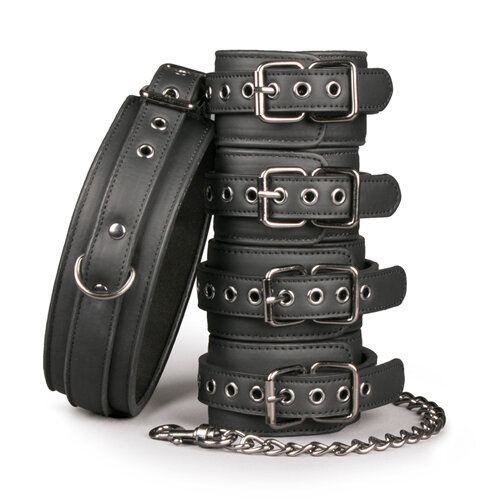 Image of Fetish set met halsband, enkelboeien en handboeien